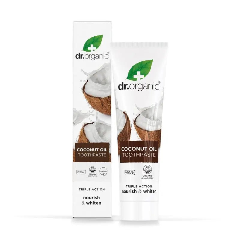 Dr.Organic Aceite De Coco Pasta De Dientes Triple Acción, 100 ml