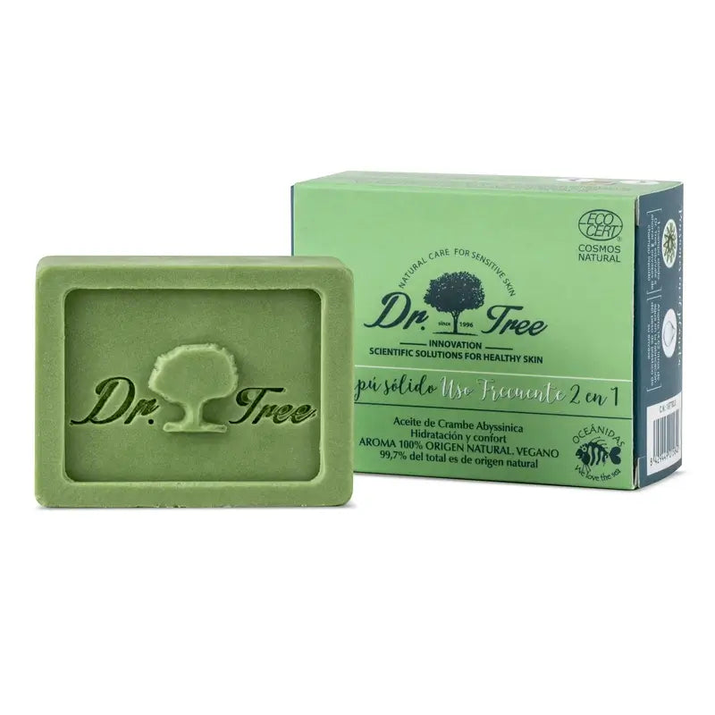 Dr. Tree Champu Solido Natural Uso Frecuente Cuero Cabelludo Sensible