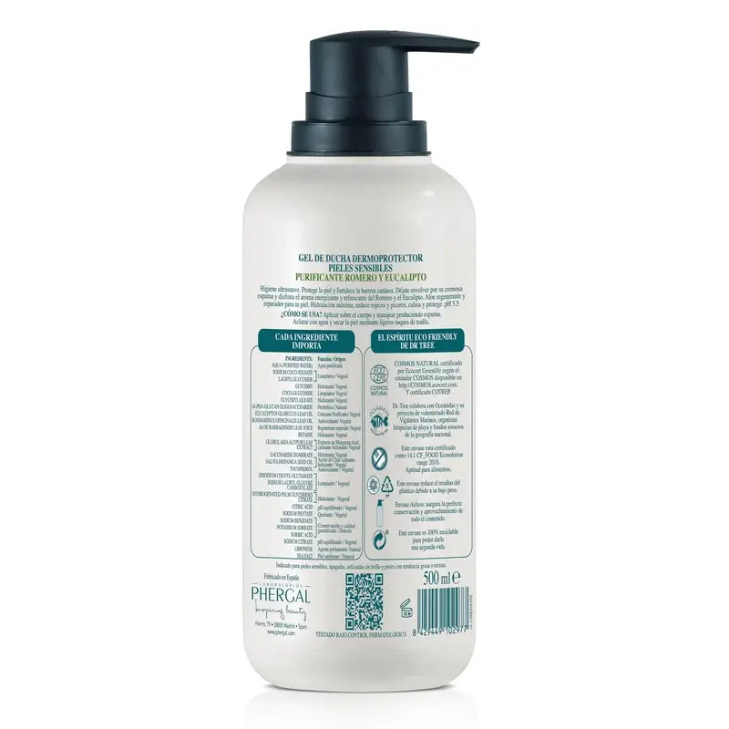 Dr. Tree Gel De Ducha Romero Natural Purificante Piel Sensible 500Ml