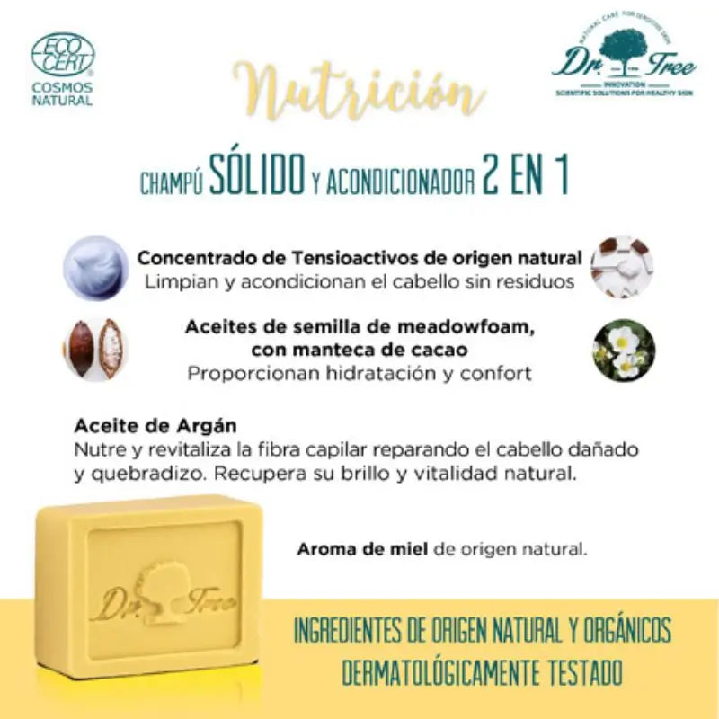 Dr. Tree Neceser Kit Viajero Champú Gel Sólido + Cepillo Dientes Bambú