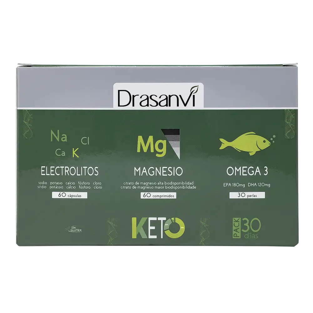 Drasanvi Keto Pack Electrolitos 60 Capsulas + Magnesio 60 Comprimidos + Omega 3 , 30 perlas