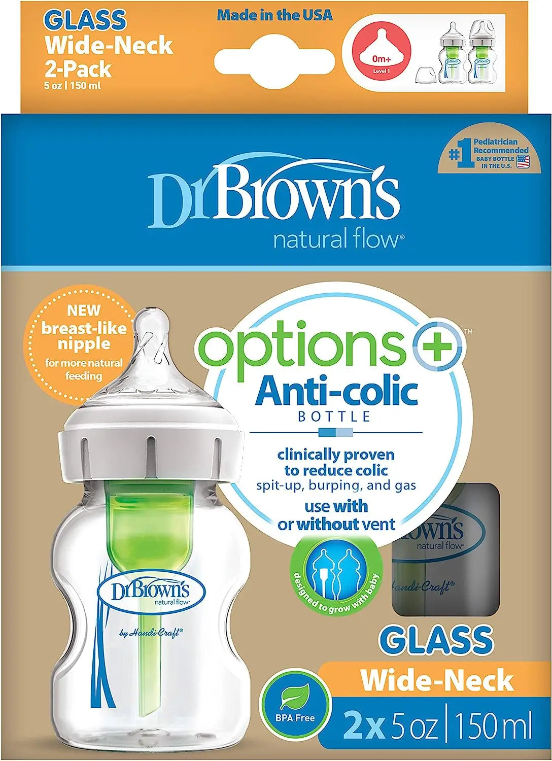 Dr.Brown'S Pack De 2 Biberones Ba 150 Ml Pp Cristal Options +