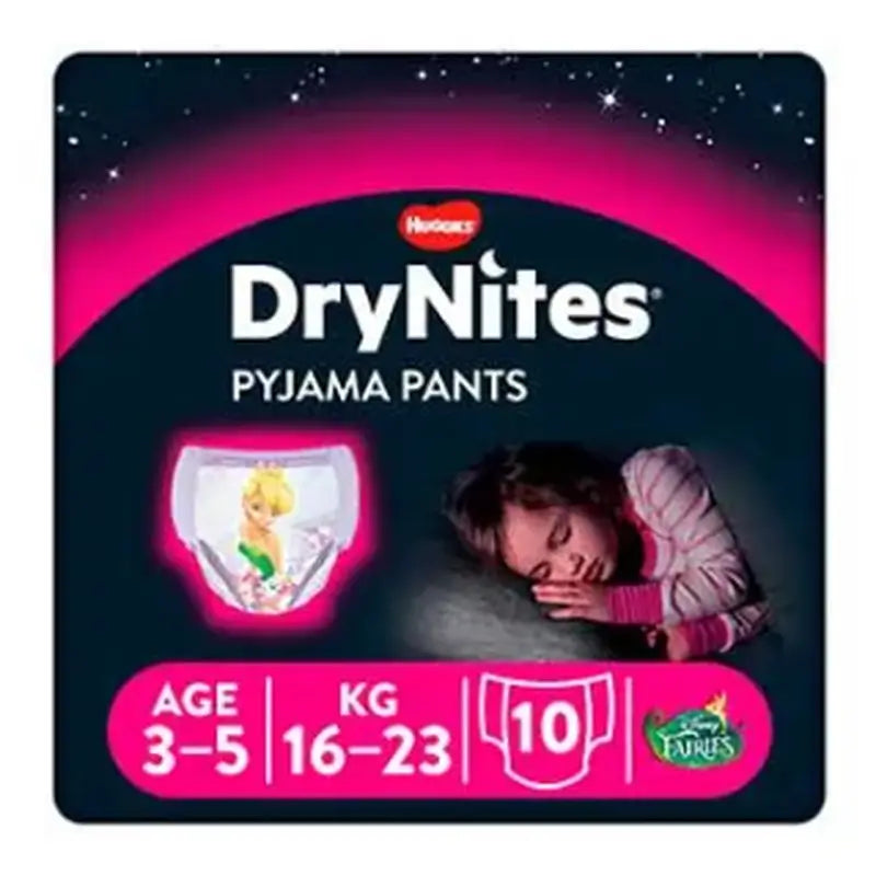 Drynites Pañal Niña  3-5 Años (16-23Kg), 10 Unidades