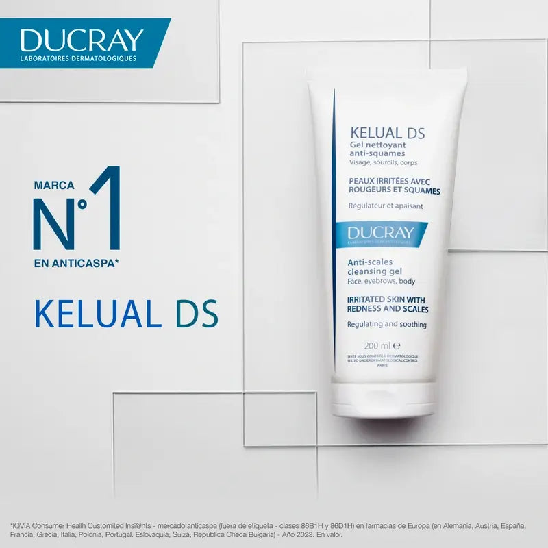 Ducray Kelual Ds Gel Limpiador Facial Antiescamas, 200 ml