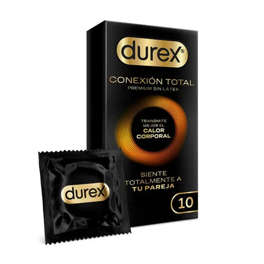 Durex Conexión Total Preservativo Ultra Fino Plus Sin Látex Tecnología Body Feel, 10 Preservativos