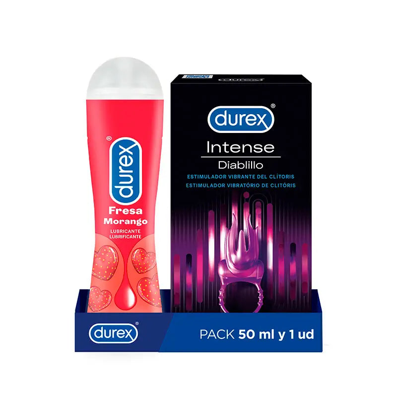 Durex Pack Lubricante Sabor Fresa + Anillo Vibrador Intense Orgasmic