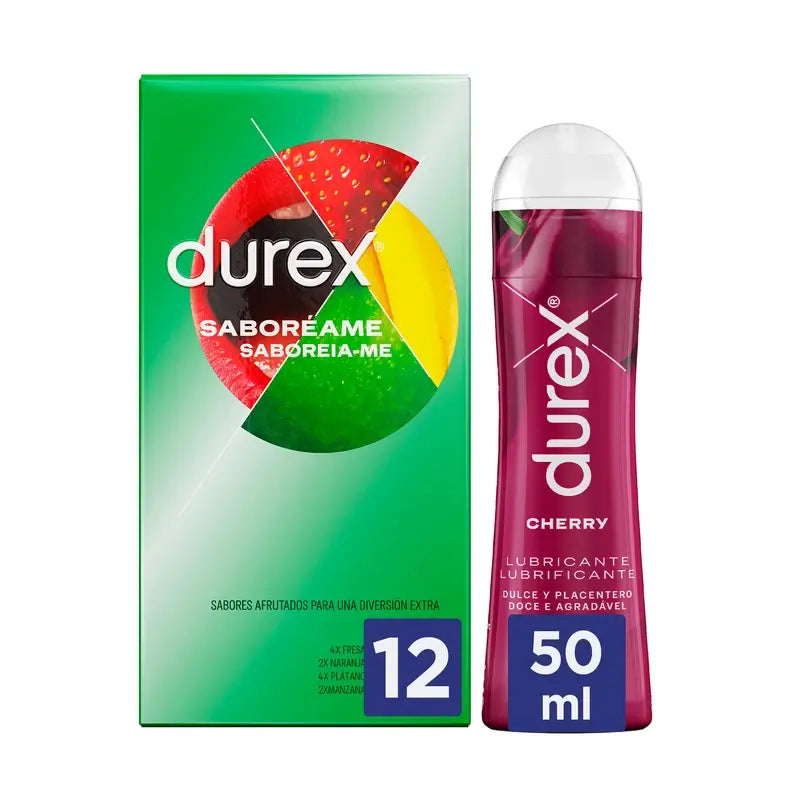 Durex Pack Saboreame 12 Preservativos + Lubricante Cereza 50 ml