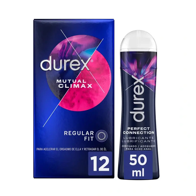 Durex Pack Preservativos Mutual Climax 12 unidades + Lubricante Perfect Connection 50 ml