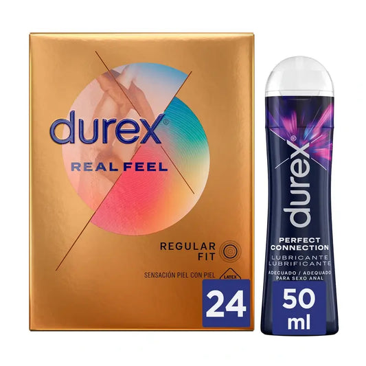 Durex Preservativos Real Feel 24 unidades + Lubricante Perfect Connection 50 ml