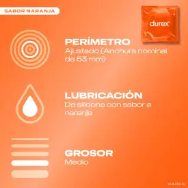 Durex Preservativos Saboreame con Sabores Afrutados - Fresa, Plátano, Naranja y Manzana 12 unidades