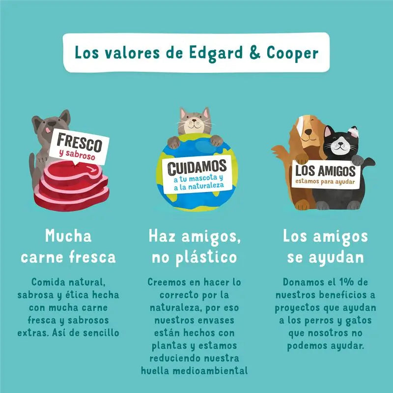 Edgar & Cooper Comida Húmeda Para Perros 6x400g Carne De Vacuno, Remolacha, Broccoli Y Pera