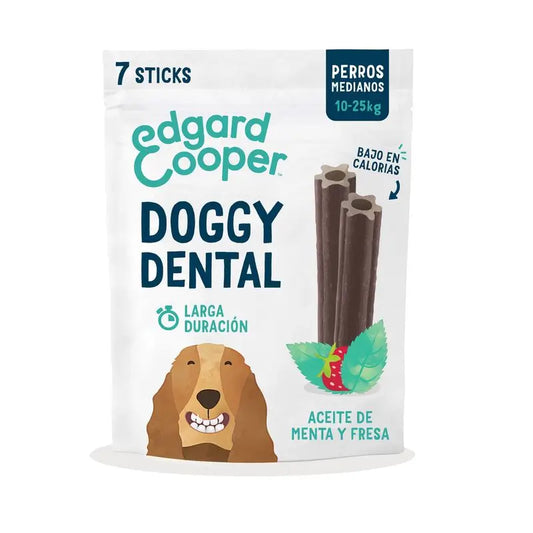 Edgard & Cooper Snack Dental Perros Adultos 8x175g Fresa y Menta Mediano