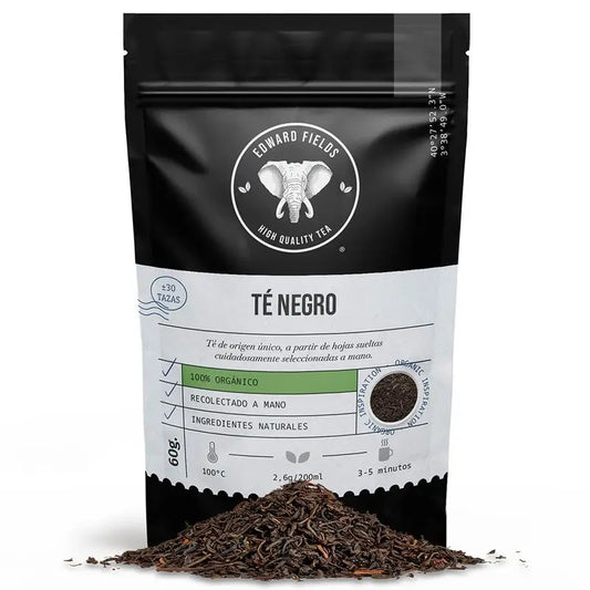 Edward Fields Tea Té Negro  Ecológico A Granel 30 Tazas , 60 gr