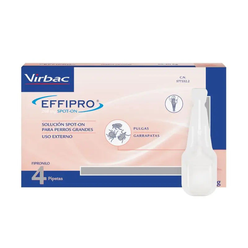 Effipro 268 Mg Spot-On Perros Grandes 20-40Kg, 4 Pipetas