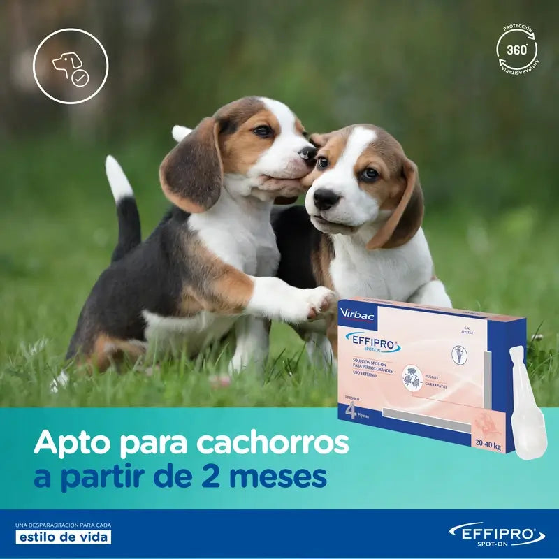 Effipro 268 Mg Spot-On Perros Grandes 20-40Kg, 4 Pipetas