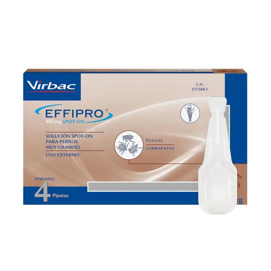 Effipro 402 Mg Spot-On Perros Grandes +40Kg, 4 Pipetas