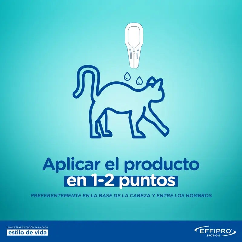 Effipro 50 Mg Spot-On Gatos, 4 Pipetas