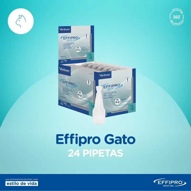 Effipro 50 Mg Spot-On Gatos, 24 Pipetas