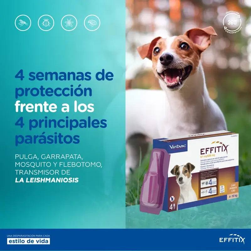 Effitix M Antiparasitarios Perros Medianos 10-20 Kg, 4 Pipetas