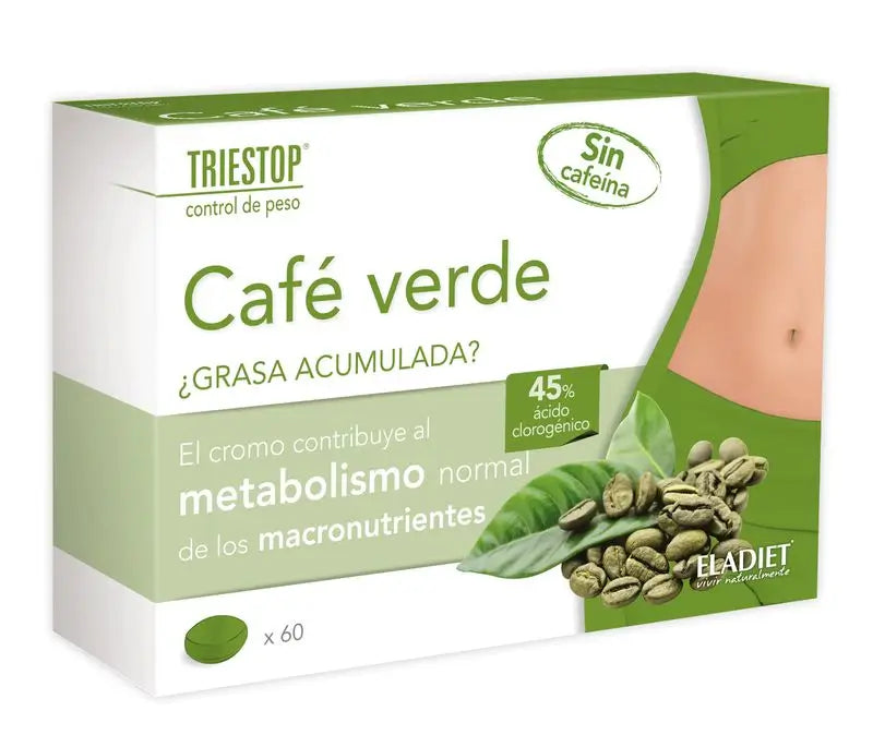 Eladiet Triestop Cafe Verde Sin Cafeina, 60 Comrpimidos