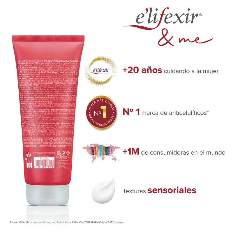 Elifexir Vientre Plano Crema Reductora Abdomen Reafirmante Quemgrasas 200Ml