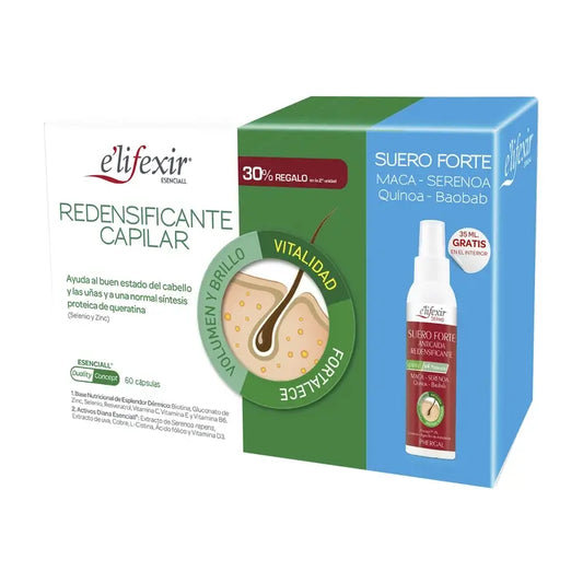 Elifexir Esenciall Pack Redensificante 60 Caps+ Suero 35 Ml.