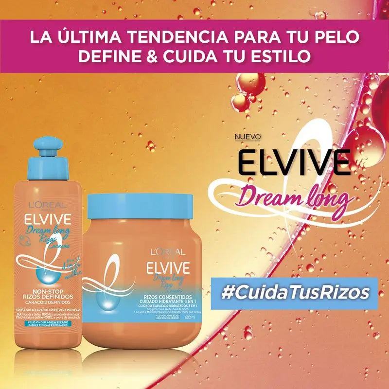 L'Oréal Paris Elvive Dream Long Crema Peinado Sin Aclarado Non-Stop Rizos Definidos