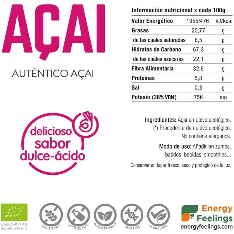 Energy Feelings Açai 100Gr. Eco Vegan Sg