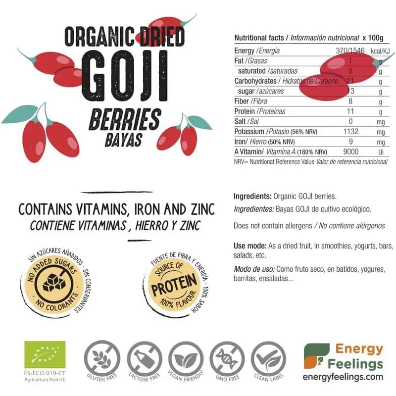 Energy Feelings Bayas De Goji 200Gr. Eco Vegan Sg