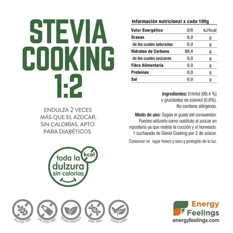 Energy Feelings Estevia Cooking 1:2 250Gr. Vegan Sg