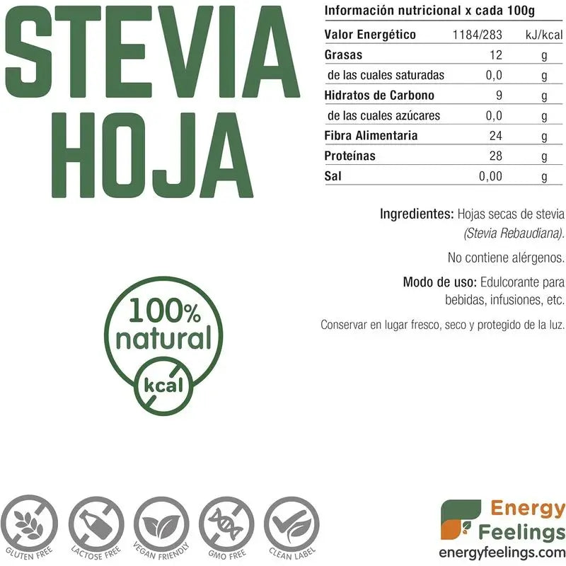 Energy Feelings Estevia Hoja 100Gr. Vegan Sg