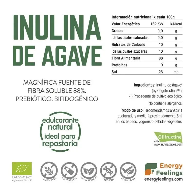 Energy Feelings Inulina De Agave Polvo 200Gr. Eco Vegan