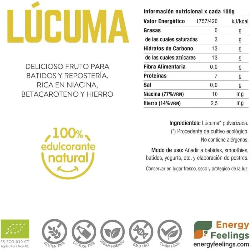 Energy Feelings Lucuma Polvo 200Gr. Eco Vegan Sg