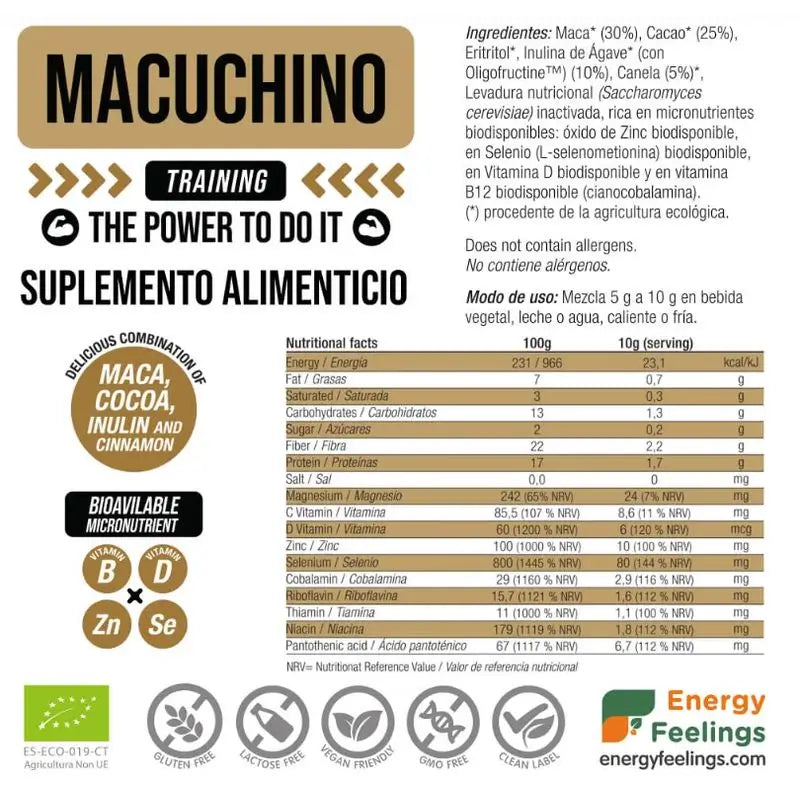 Energy Feelings Macuchino Training 500Gr. Eco