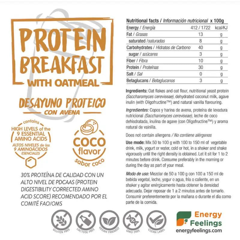 Energy Feelings Protein Breakfast Coco 1Kg. Eco