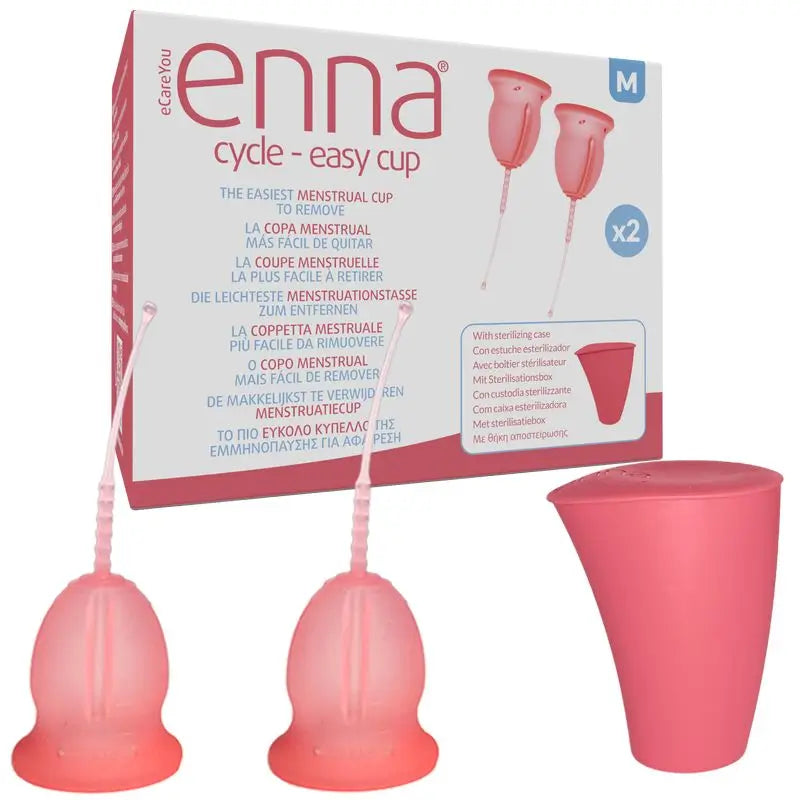 Enna Cycle Copa Menstrual Enna Talla M - 2 Copas Easy + Caja Esteriliz.