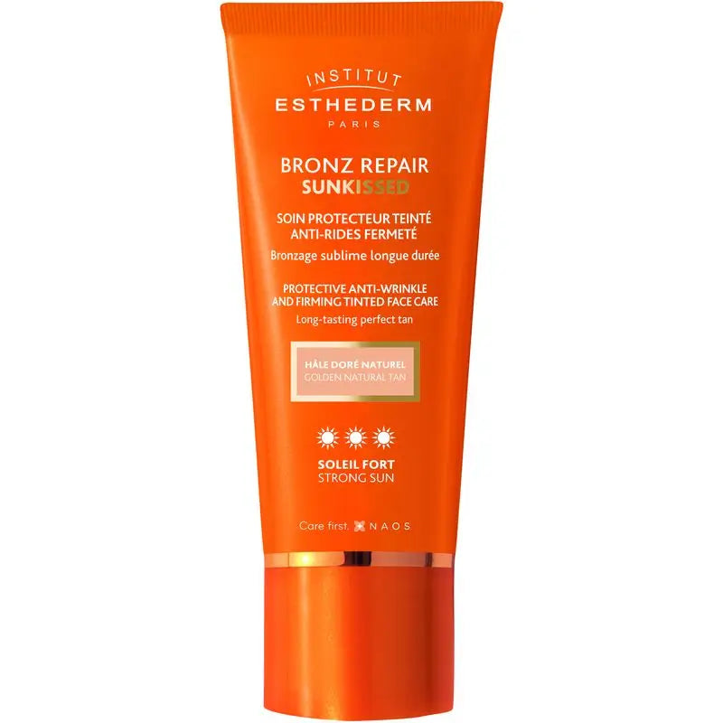 Institut Esthederm Bronz Repair Sunkissed Crema Solar Antiarrugas Sol Fuerte con Color, 50 ml