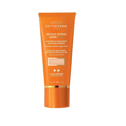 Institut Esthederm Bronz Repair Sunkissed Crema Solar Antiarrugas Sol Moderado con Color, 50 ml