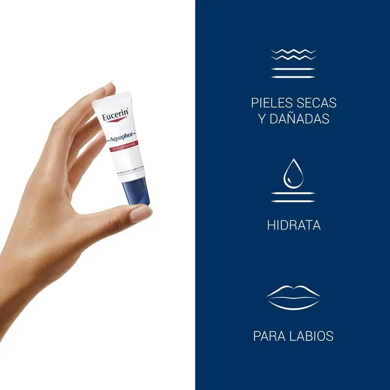 Eucerin Aquaphor Sos Regenerador Labial, 10 ml