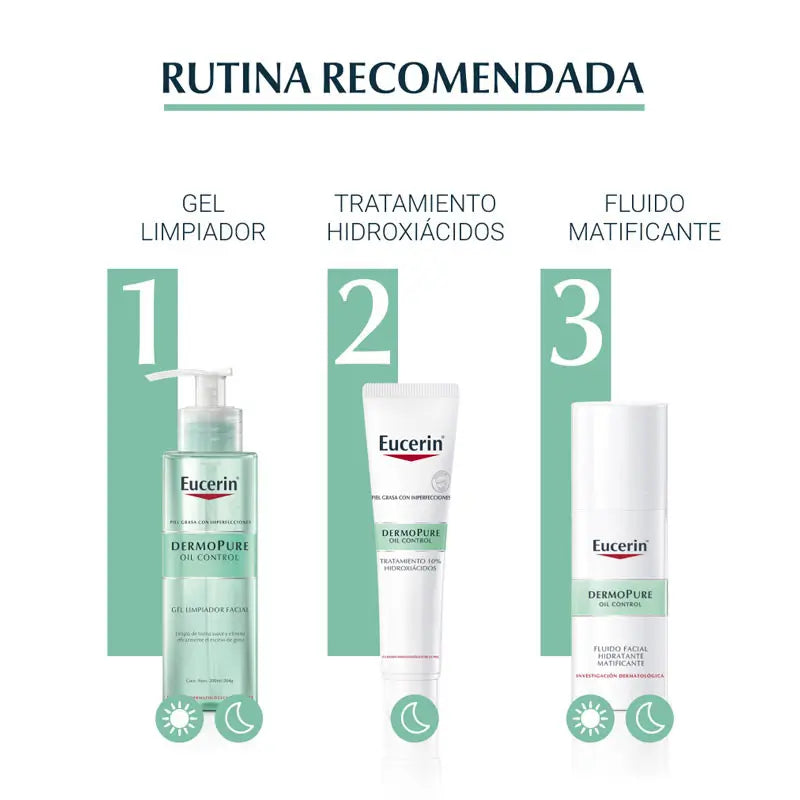 Eucerin Dermopure Fluido Facial Hidratante Matificante, 50 ml