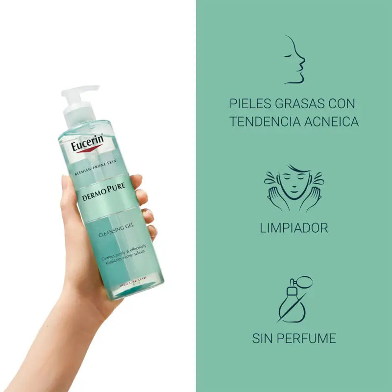 Eucerin Dermopure Gel Limpiador, 400 ml