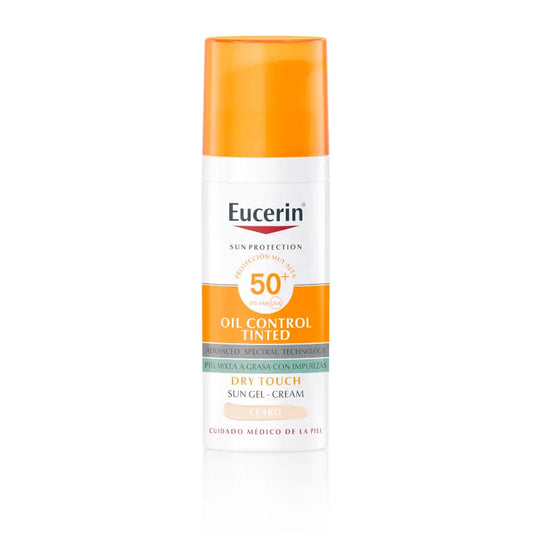 Eucerin Face Oil Control Dry Touch Gel Crema Spf50+ Tinted Light, 50 ml