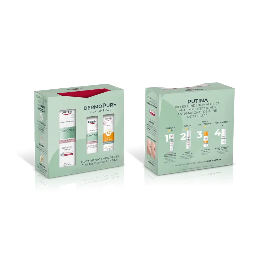 Eucerin Pack Dermopure Serum Triple Efecto+ Mini Sun Face Oil Control +Mini Gel Triple Efecto 20ml