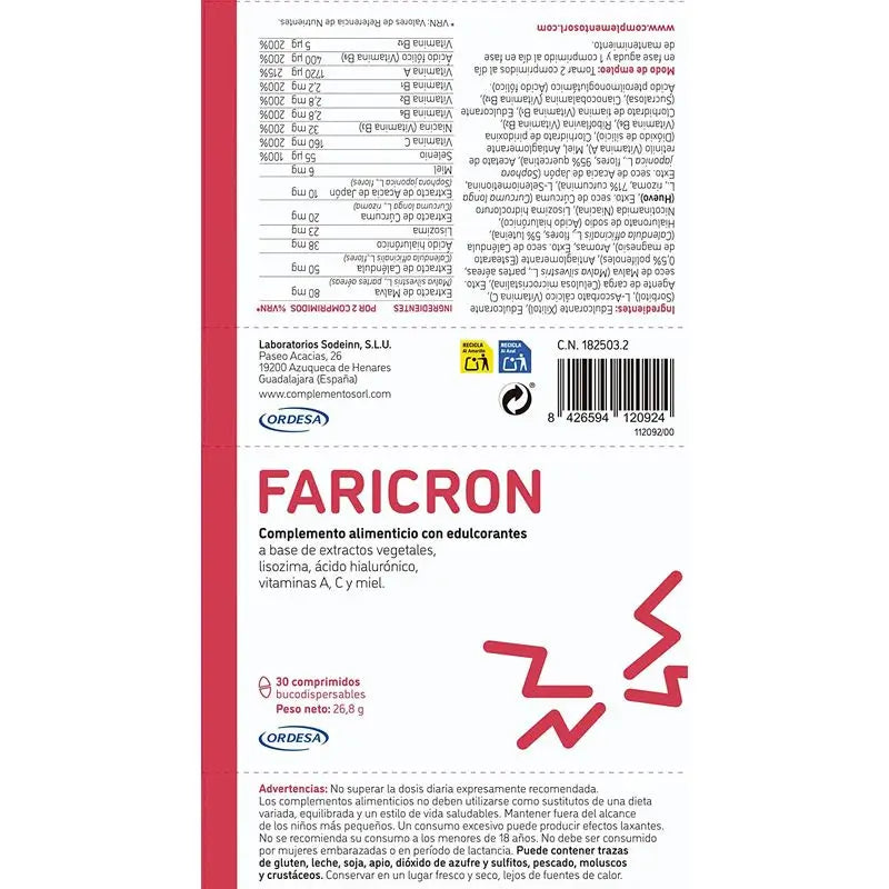 Faricron 30 Comprimidos