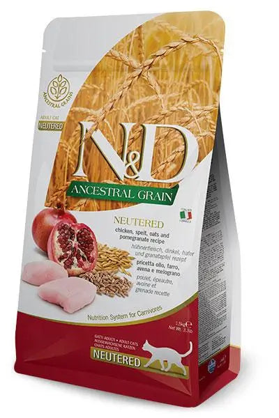 Farmina N&D Cat Ancestral Neutered Pollo 1,5Kg, pienso para gatos