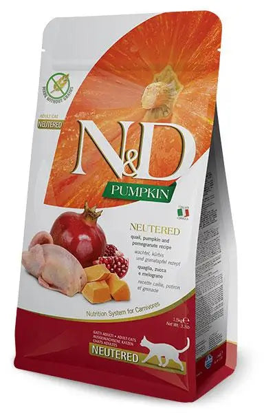 Farmina N&D Cat Calabaza Neutered Codorniz 300Gr, pienso para gatos