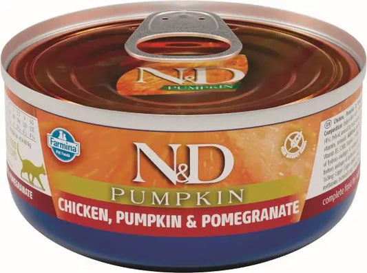 Farmina N&D Cat Calabaza Pollo Caja 24X70Gr, comida húmeda para gatos