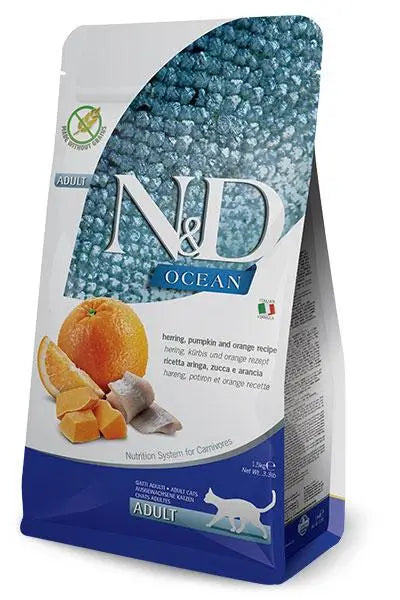 Farmina N&D Cat Ocean Calabaza Arenque 5Kg, pienso para gatos