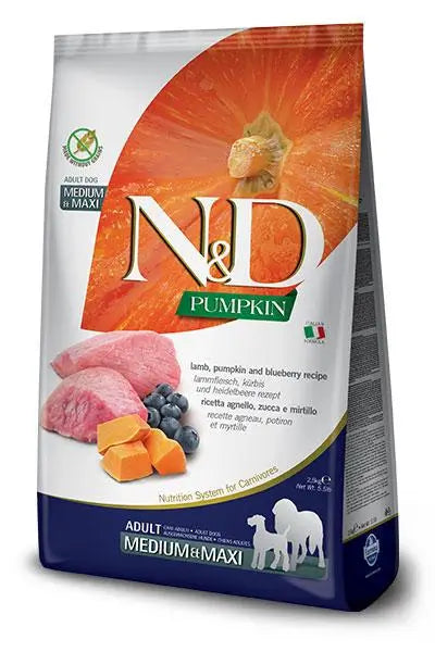 Farmina N&D Dog Calabaza Medium Maxi Cordero 2,5Kg, pienso para perros