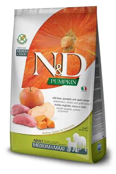 Farmina N&D Dog Calabaza Medium Maxi Jabali 12Kg, pienso para perros